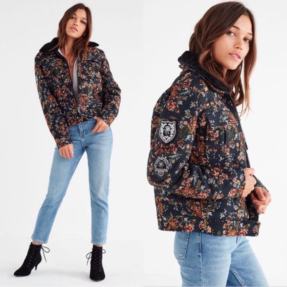 Blank NYC Women’s Tapestry Flight Bomber Jacket - Picture 1 of 8